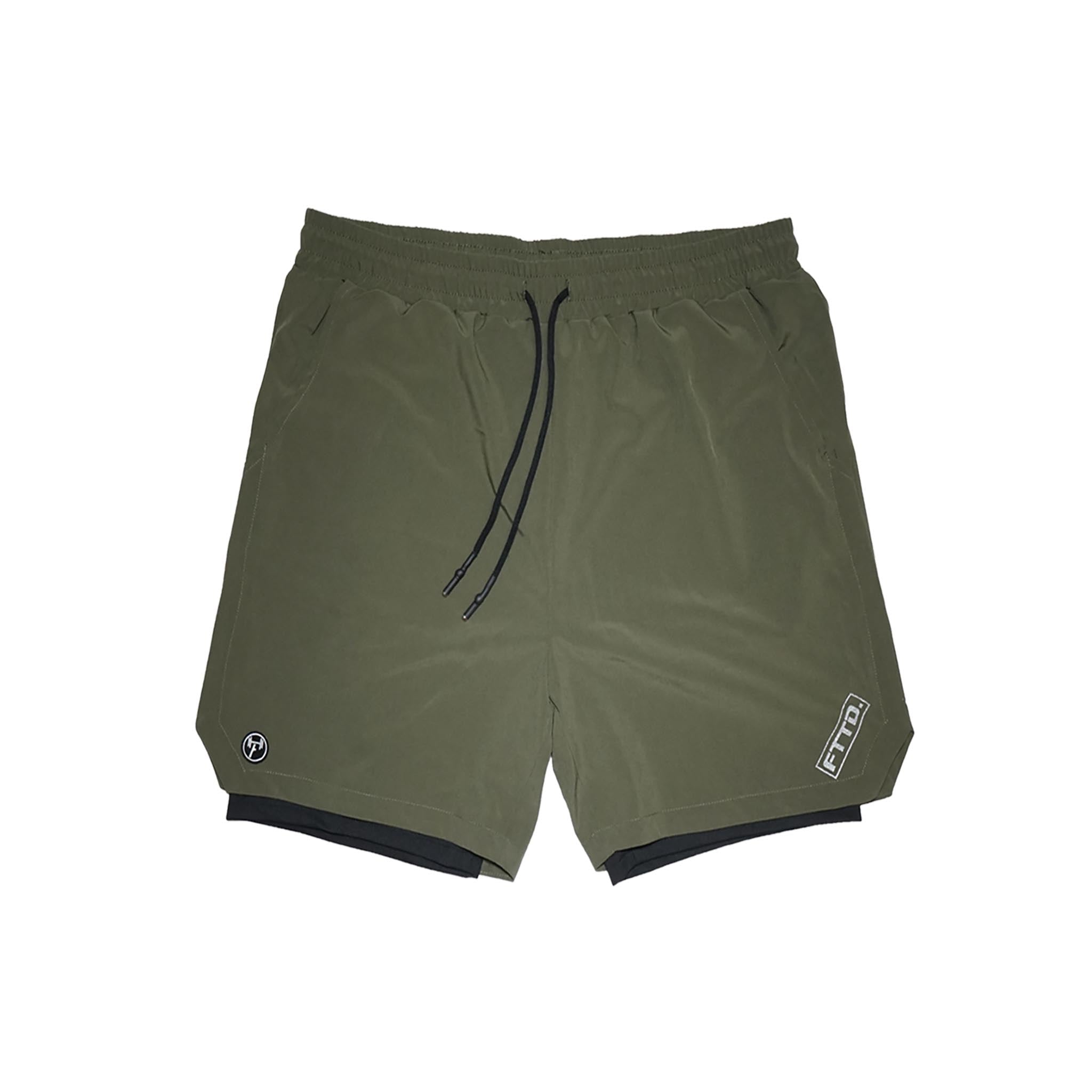 FITTED PERFORMANCE SHORTS - OLIVE GREEN